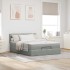 Estructura cama otomana colchón terciopelo gris claro