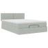 Estructura cama otomana colchón terciopelo gris claro