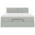 Estructura cama otomana colchón terciopelo gris claro