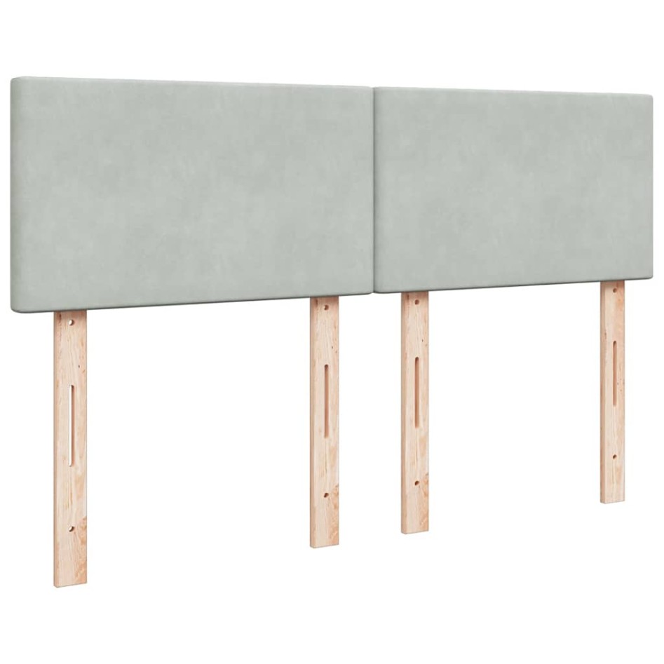 Estructura cama otomana colchón terciopelo gris claro