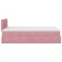 Estructura de cama otomana colchón terciopelo rosa