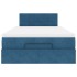Estructura de cama otomana colchón terciopelo azul