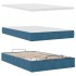 Estructura de cama otomana colchón terciopelo azul