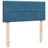 Estructura de cama otomana colchón terciopelo azul