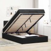 Estructura de cama otomana colchón terciopelo negro 120x200cm