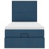 Cama otomana con colchón tela azul 100x200