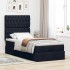 Cama otomana con colchón y luces LED tela negra