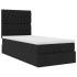 Cama otomana con colchón y luces LED tela negra