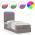 Cama otomana con colchón y luces LED tela gris taupé 90x200