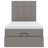 Cama otomana con colchón y luces LED tela gris taupé 90x200