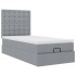 Estructura de cama otomana con colchón tela gris claro