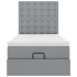 Estructura de cama otomana con colchón tela gris claro