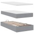 Estructura de cama otomana con colchón tela gris claro