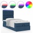 Cama otomana con colchón y luces LED azul 100x200 cm