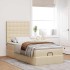 Cama otomana con colchón de tela color crema 100x200