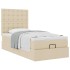 Cama otomana con colchón de tela color crema 100x200