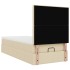 Cama otomana con colchón de tela color crema 100x200