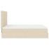 Estructura de cama otomana con colchón tela crema
