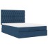 Estructura de cama otomana colchón tela azul pardo