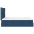 Estructura de cama otomana colchón tela azul pardo