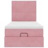 Estructura de cama otomana colchones terciopelo rosa