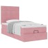 Estructura de cama otomana colchones terciopelo rosa
