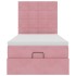Estructura de cama otomana colchones terciopelo rosa