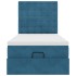 Estructura de cama otomana con colchones terciopelo azul
