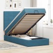 Estructura de cama otomana colchones terciopelo azul oscuro