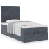 Estructura cama otomana colchones terciopelo gris