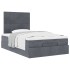 Estructura cama otomana colchones terciopelo gris