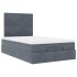 Estructura cama otomana colchones terciopelo gris