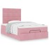 Estructura de cama otomana colchones terciopelo rosa
