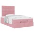 Estructura de cama otomana colchones terciopelo rosa