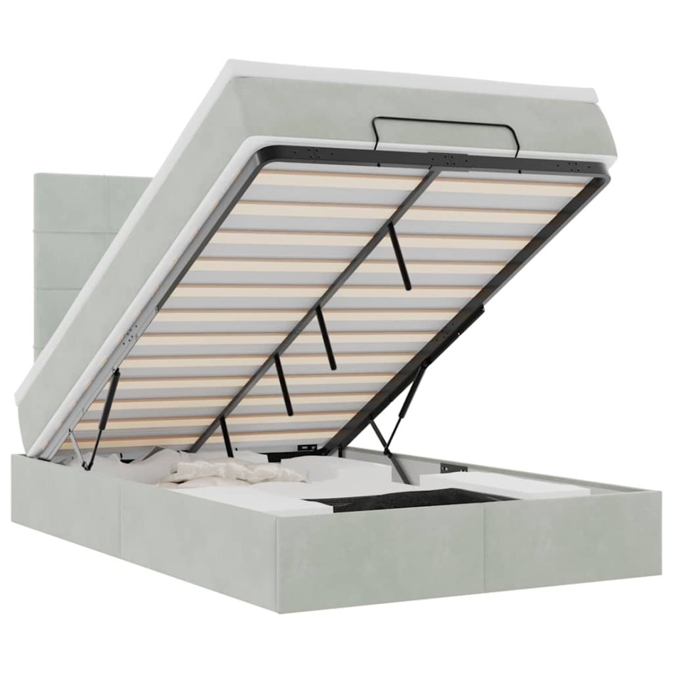 Estructura cama otomana colchones gris claro