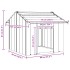 Caseta para perros con techo acero galvanizado 85x107x81