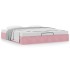 Estructura cama otomana sin colchón terciopelo rosa 160x200