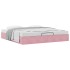 Estructura cama otomana sin colchón terciopelo rosa 160x200