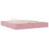 Estructura cama otomana sin colchón terciopelo rosa 160x200