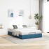 Estructura de cama otomana sin colchón terciopelo azul
