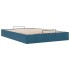 Estructura de cama otomana sin colchón terciopelo azul