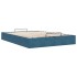 Estructura de cama otomana sin colchón terciopelo azul