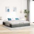 Estructura de cama otomana sin colchón gris oscuro 200x200