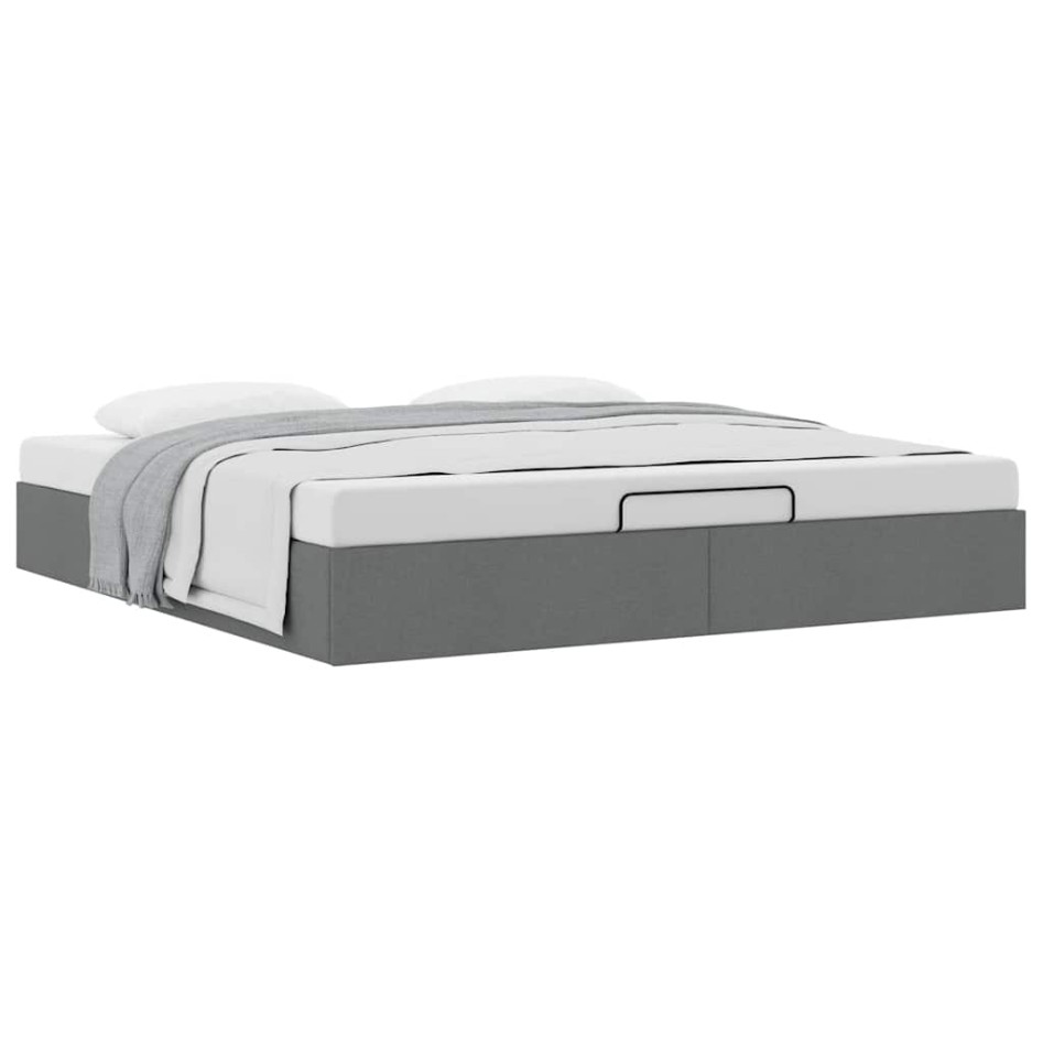 Estructura de cama otomana sin colchón gris oscuro 200x200