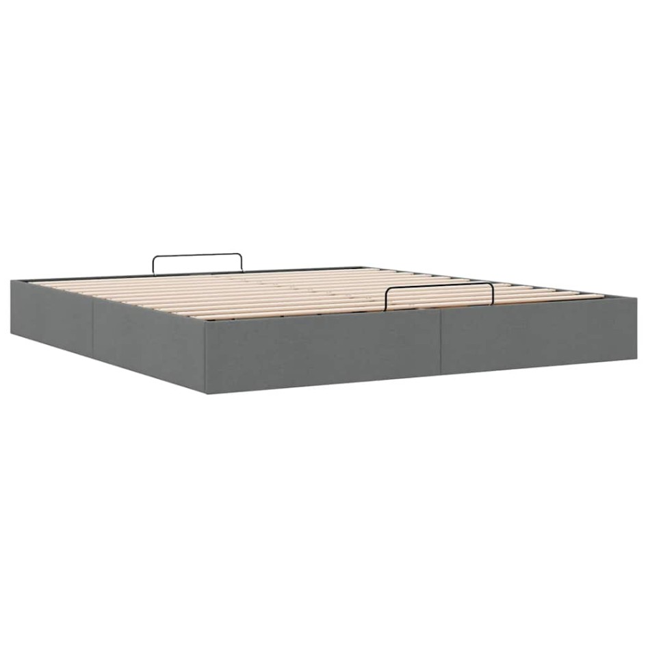 Estructura de cama otomana sin colchón gris oscuro 200x200