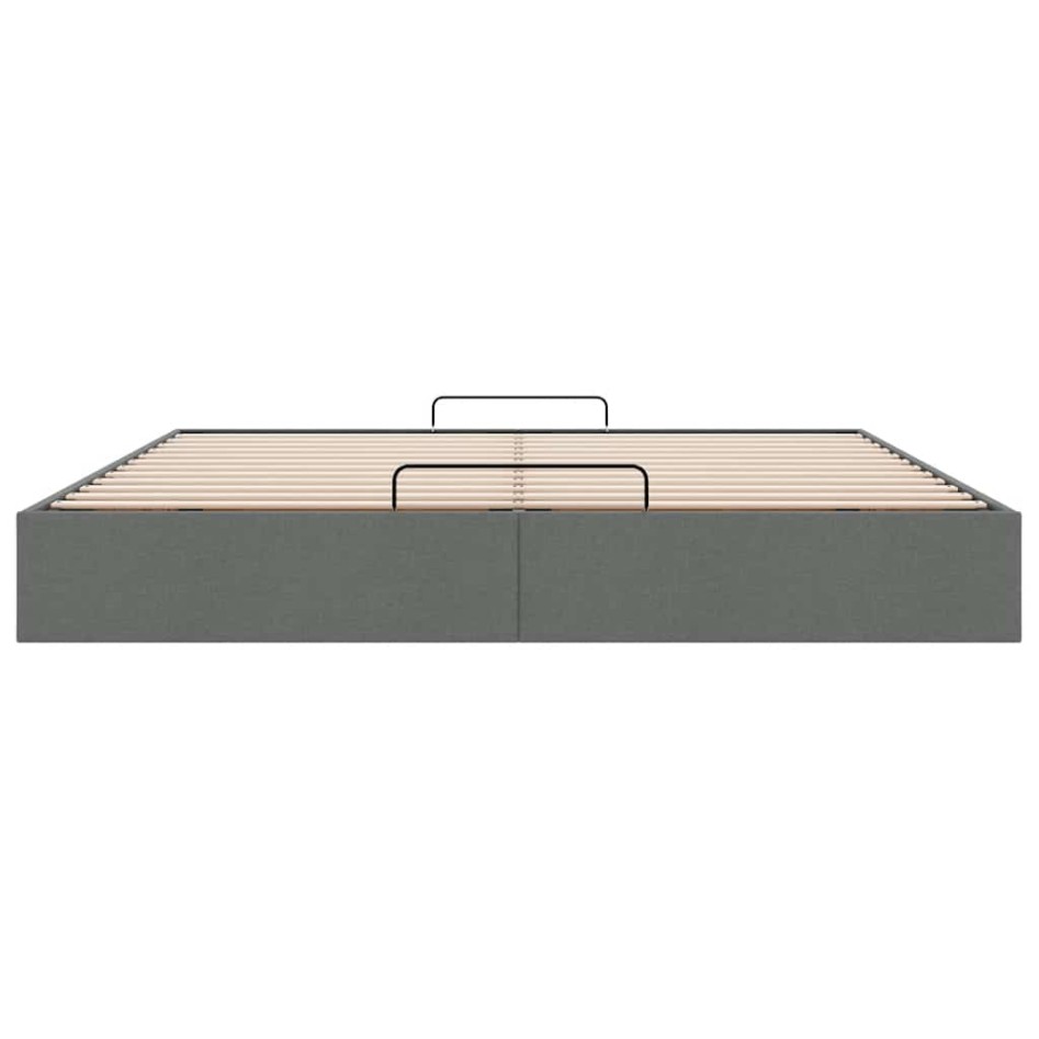 Estructura de cama otomana sin colchón gris oscuro 200x200