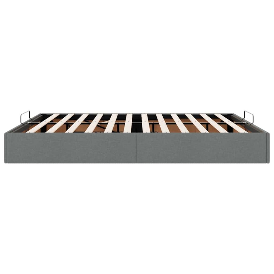 Estructura de cama otomana sin colchón gris oscuro 200x200