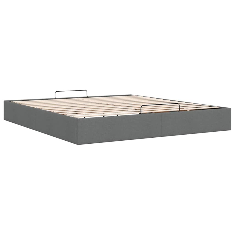 Estructura de cama otomana sin colchón gris oscuro 200x200