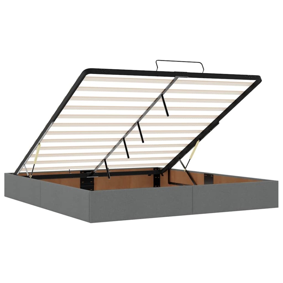 Estructura de cama otomana sin colchón gris oscuro 200x200