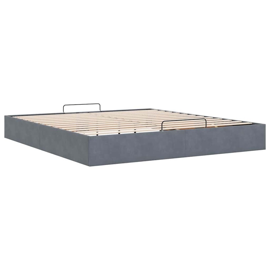 Estructura de cama otomana sin colchón gris oscuro 200x200